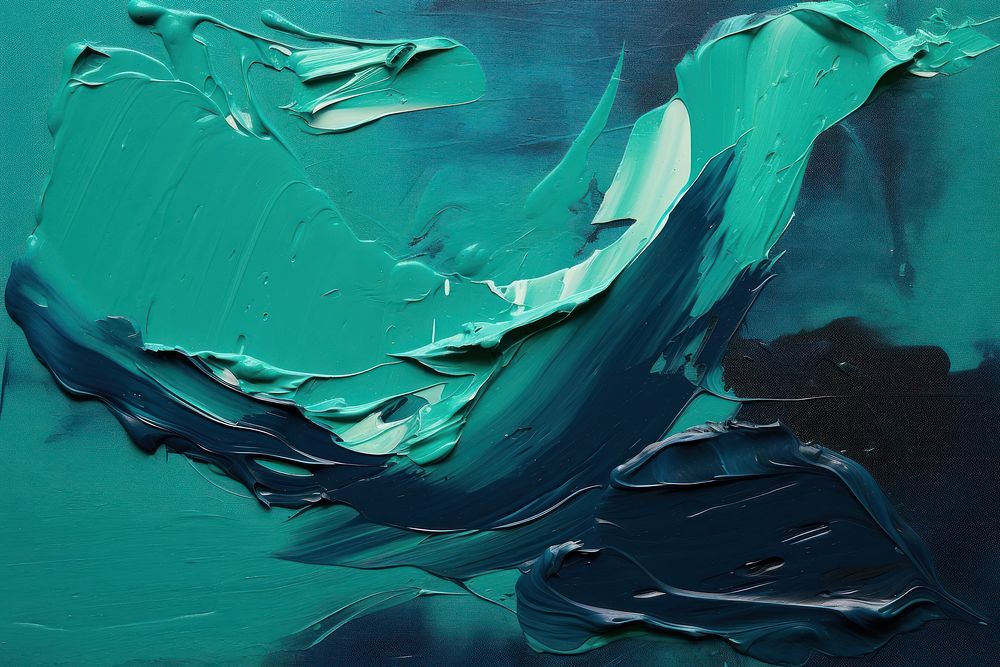Painting green blue art. AI generated Image by rawpixel.
