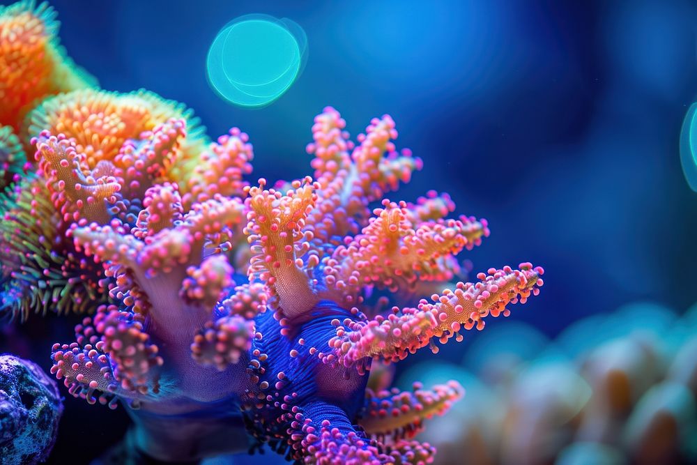 A coral underwater aquarium outdoors.