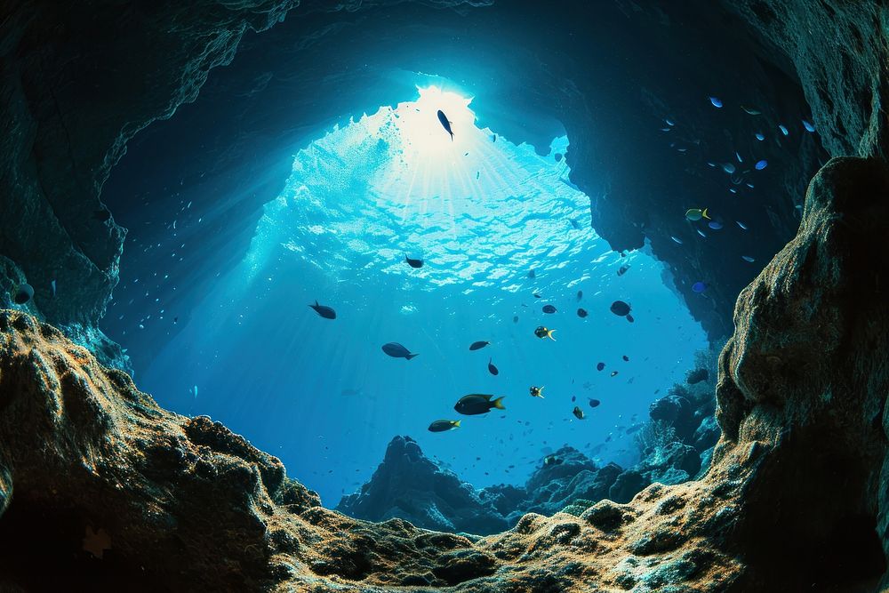Underwater fish sea swimming.