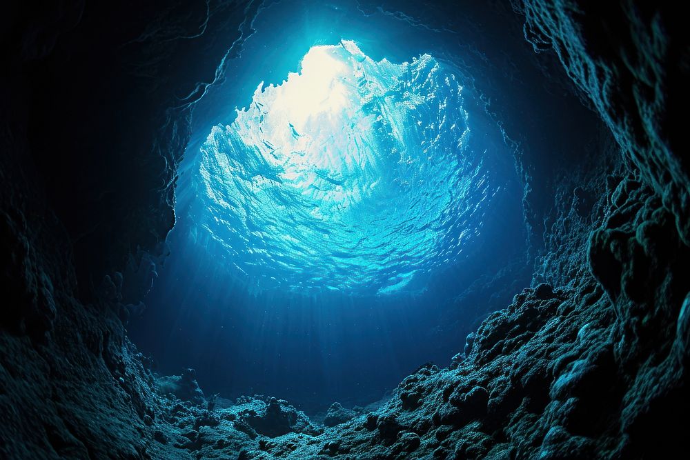 Thecave in deep sea underwater outdoors nature.