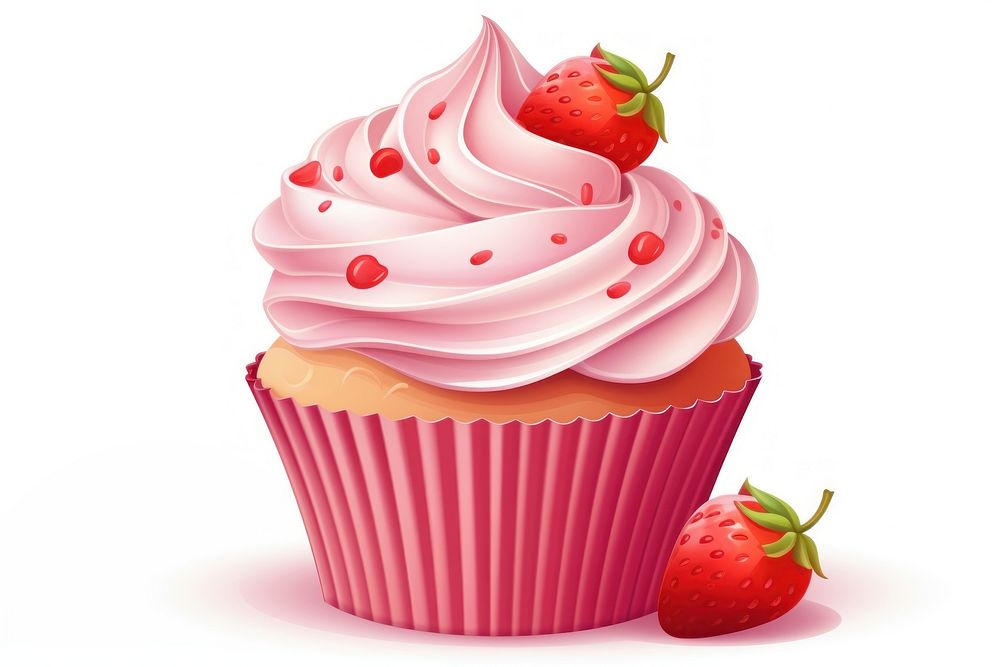 Cupcake strawberry dessert cream.