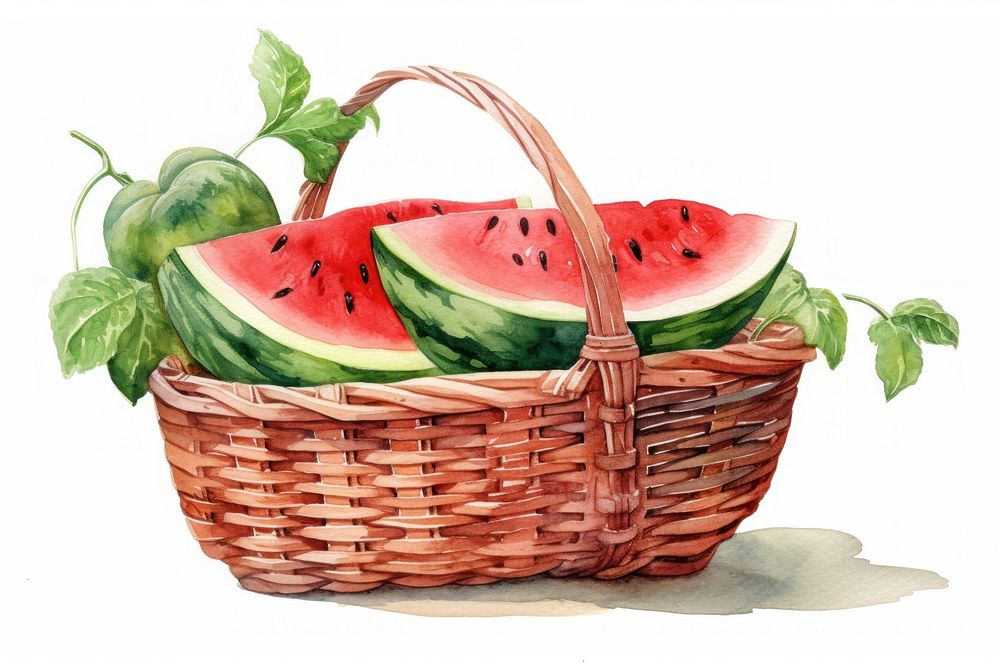 Fruit basket melon watermelon plant.