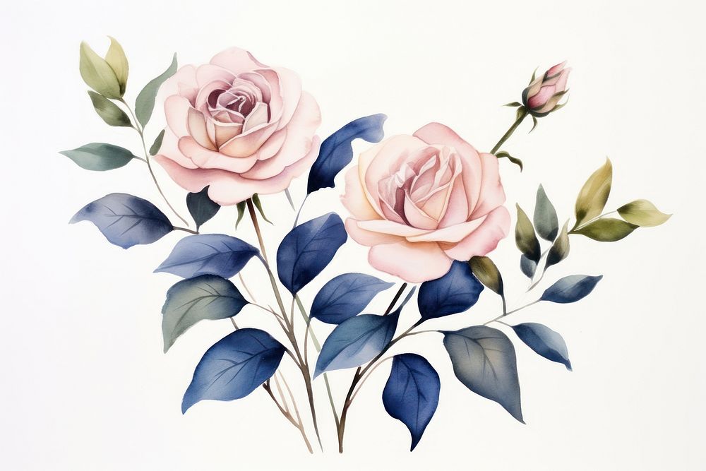 Rose painting pattern flower. AI generated Image by rawpixel.