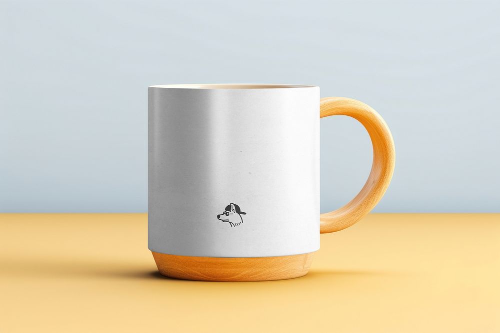 White & orange coffee mug