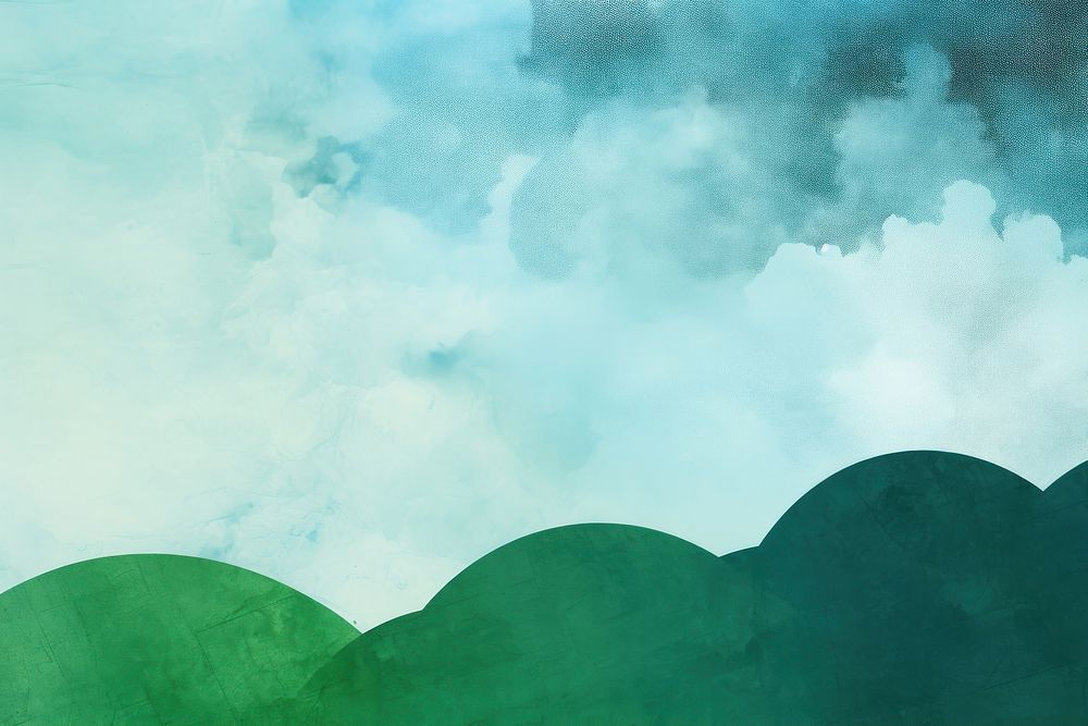  Green blue sky clean backgrounds outdoors nature. AI generated Image by rawpixel.