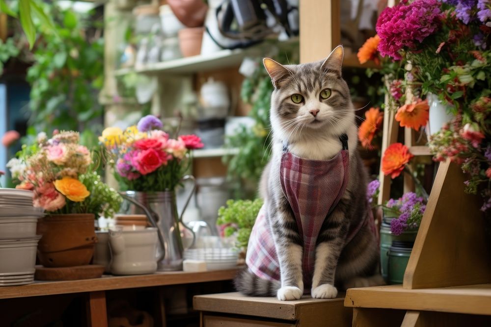 The flower shop mammal animal kitten.