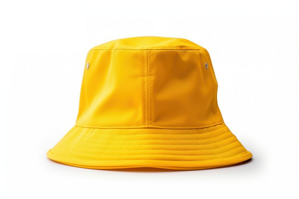 Bucket hat yellow white background headwear. AI generated Image by rawpixel.