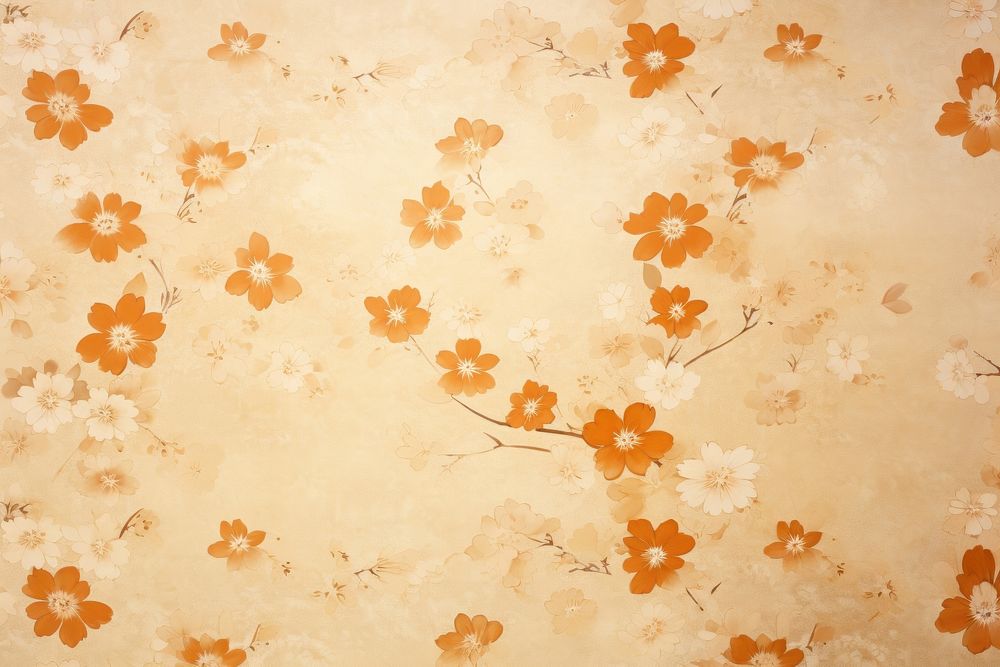 Vintage flowers Kinwashi paper backgrounds pattern art.