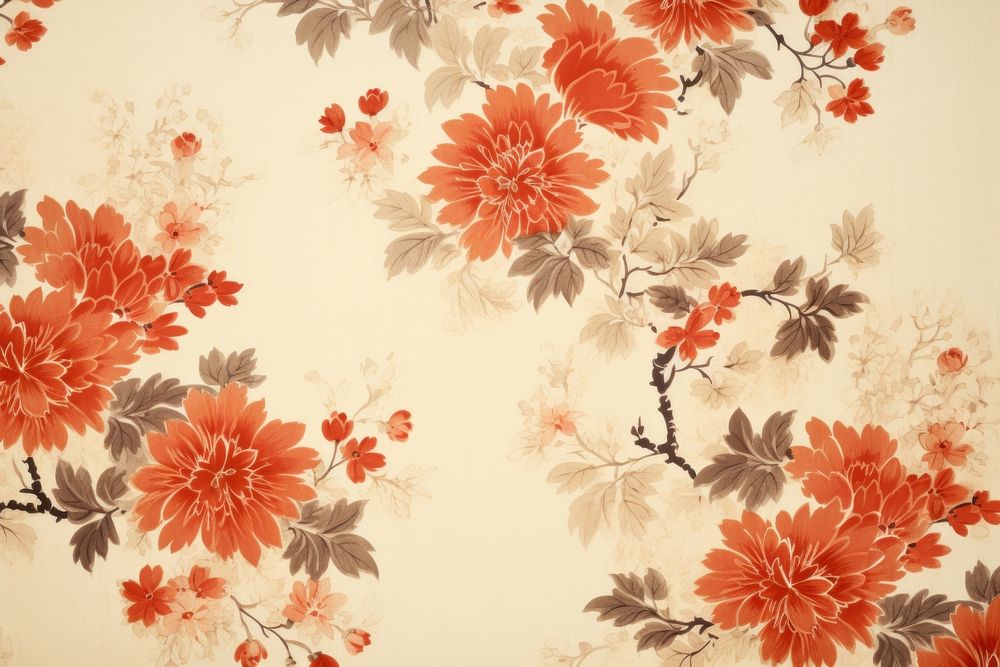 Vintage flowers Kinwashi paper backgrounds pattern plant.