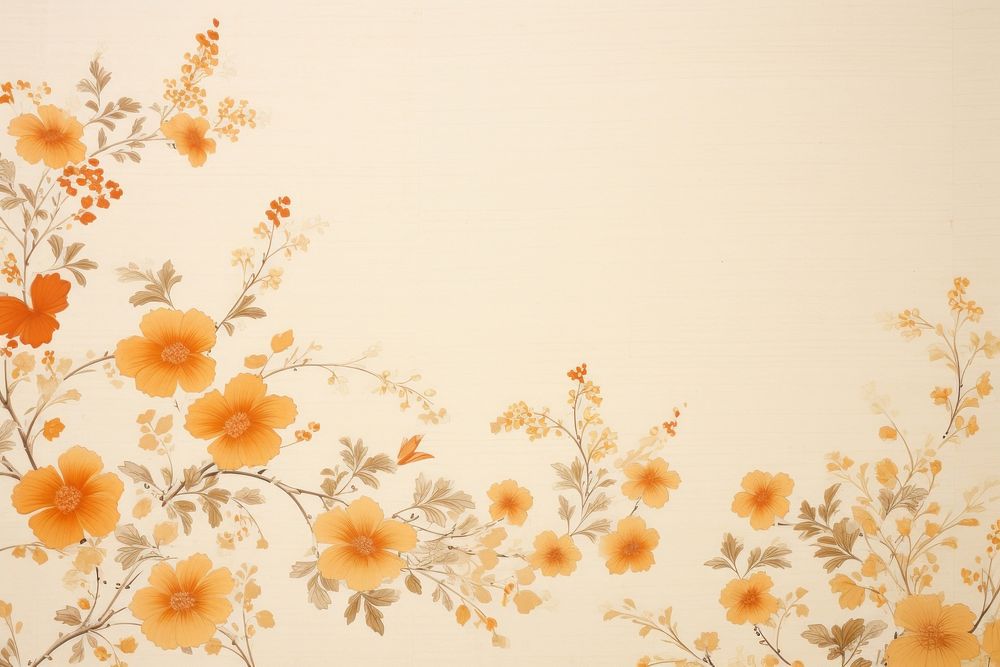 Vintage flowers Kinwashi paper backgrounds pattern plant.