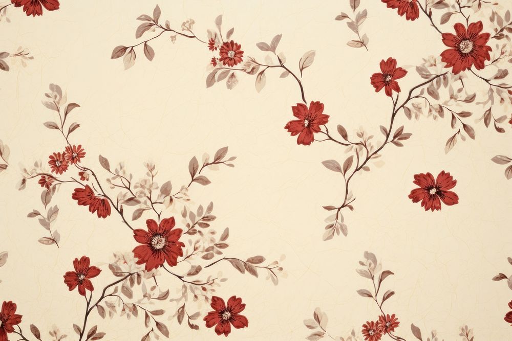 Vintage flowers paper backgrounds pattern plant.