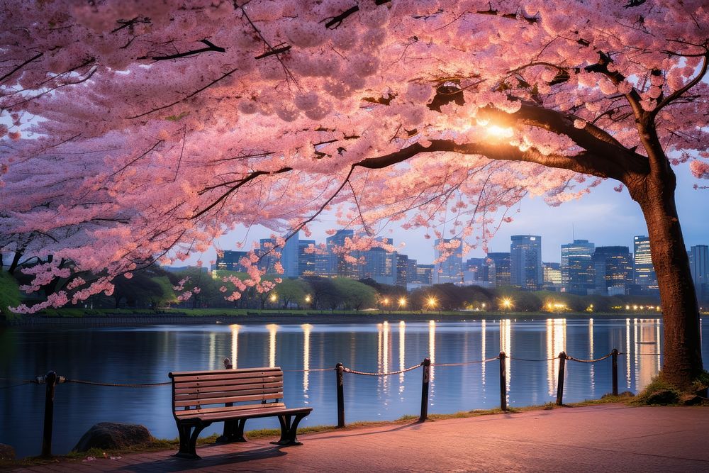  Tokyo during sakura season in Japan nature park outdoors. AI generated Image by rawpixel.