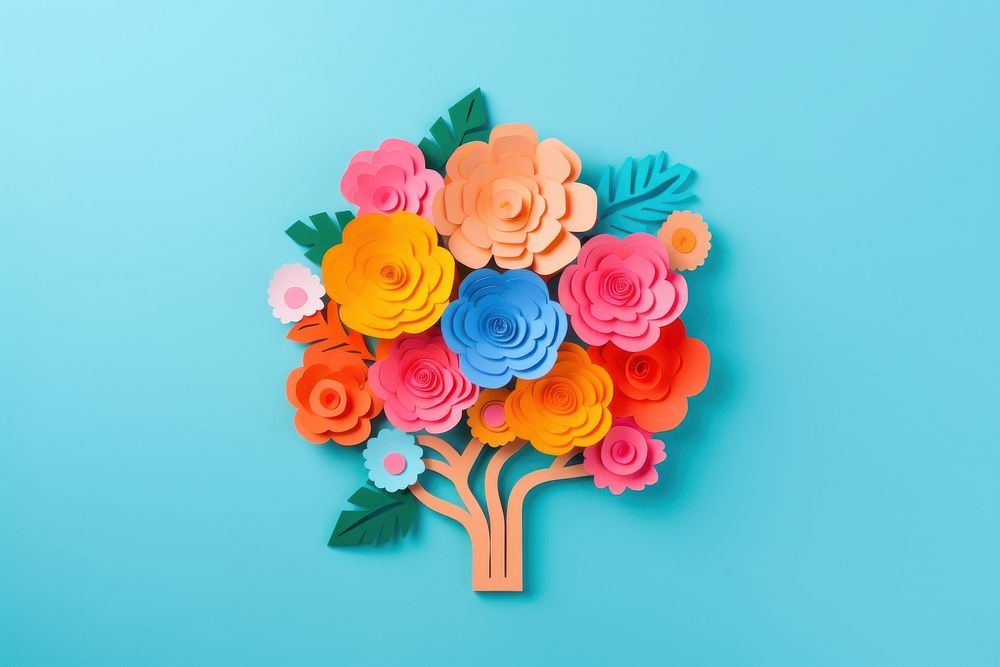 Realistic brain with flowers craft plant rose. AI generated Image by rawpixel.