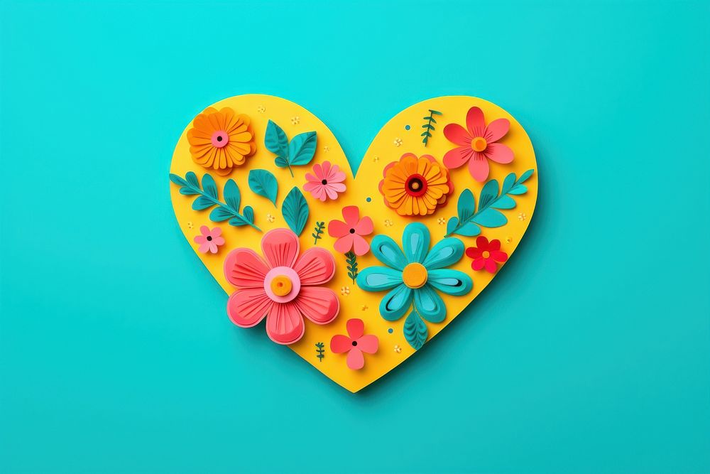 Realistic heart with flowers creativity decoration freshness. AI generated Image by rawpixel.