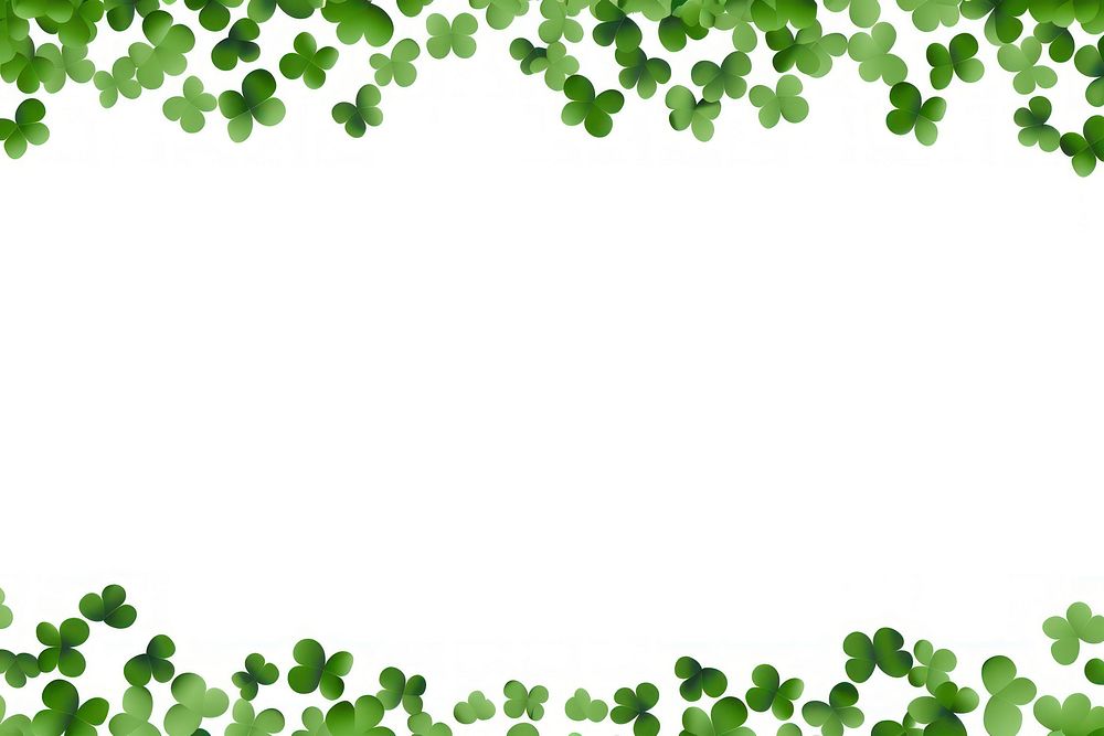 Clover leaves are scattered in the form of a border backgrounds plant green.
