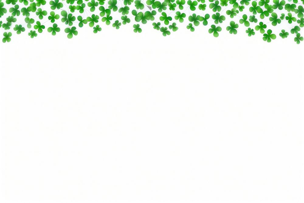 Clover leaves are scattered in the form of a border backgrounds pattern plant.