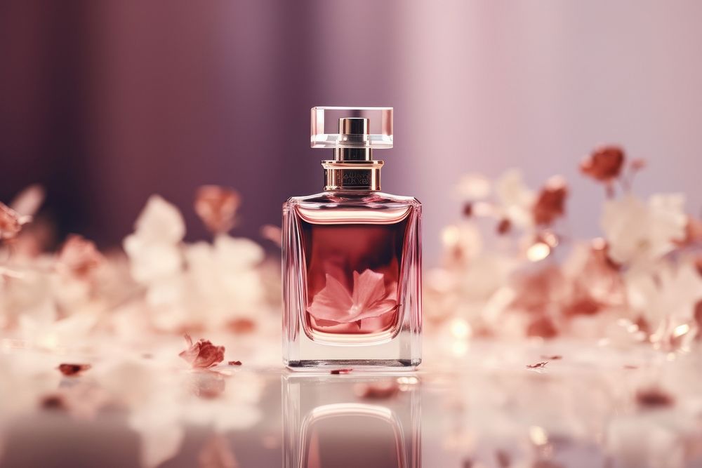 Perfume bottle cosmetics flower nature. AI generated Image by rawpixel.
