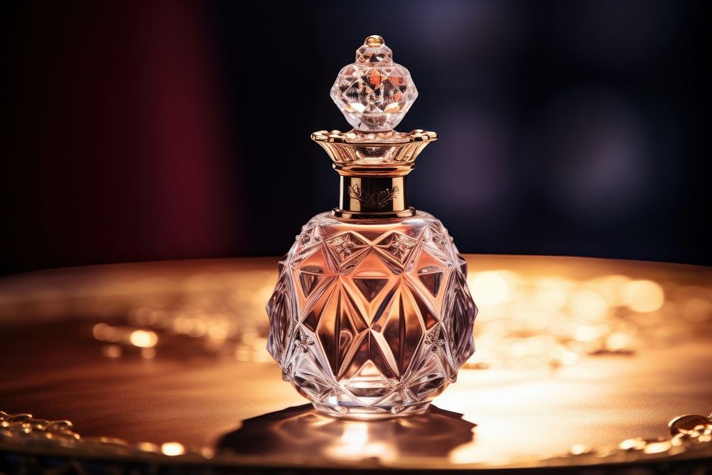 Perfume bottle cosmetics lighting jewelry. AI generated Image by rawpixel.