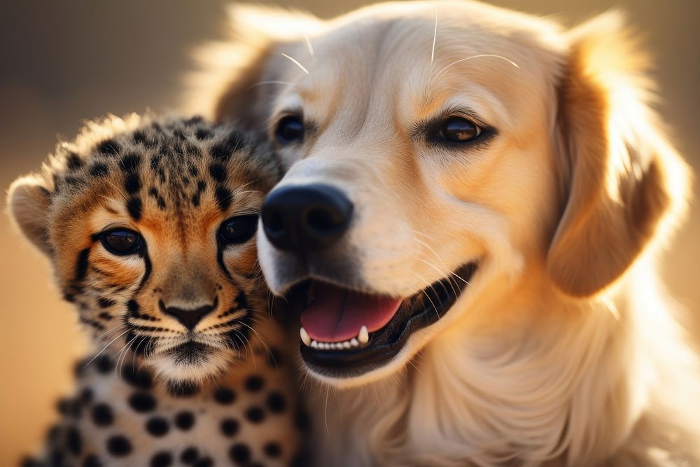 Friendly cheetah dog wildlife animal.