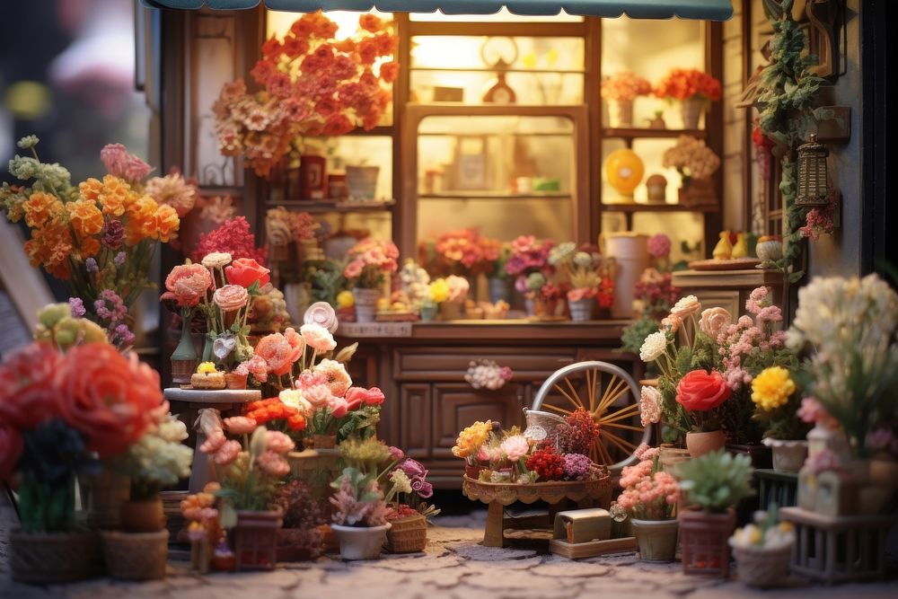 Street flower shop plant rose art.