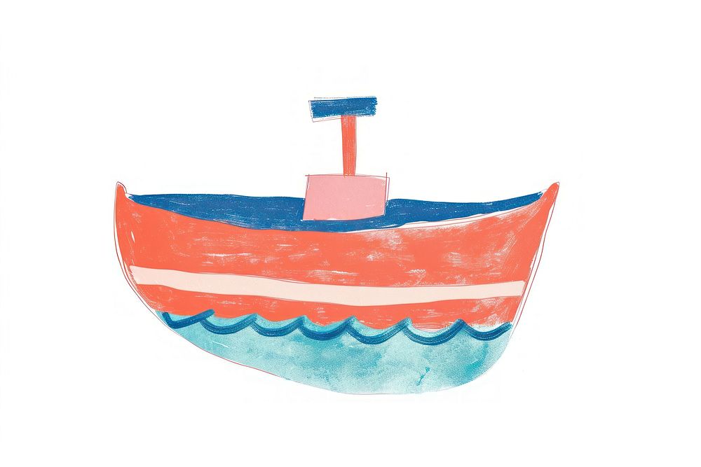 Boat painting vehicle white background. AI generated Image by rawpixel.