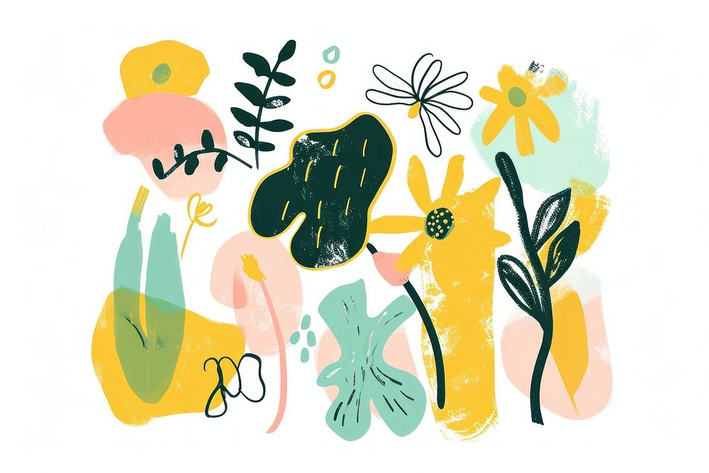 Garden painting backgrounds pattern. AI generated Image by rawpixel.
