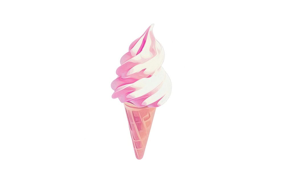 Ice cream cone dessert food white background. AI generated Image by rawpixel.