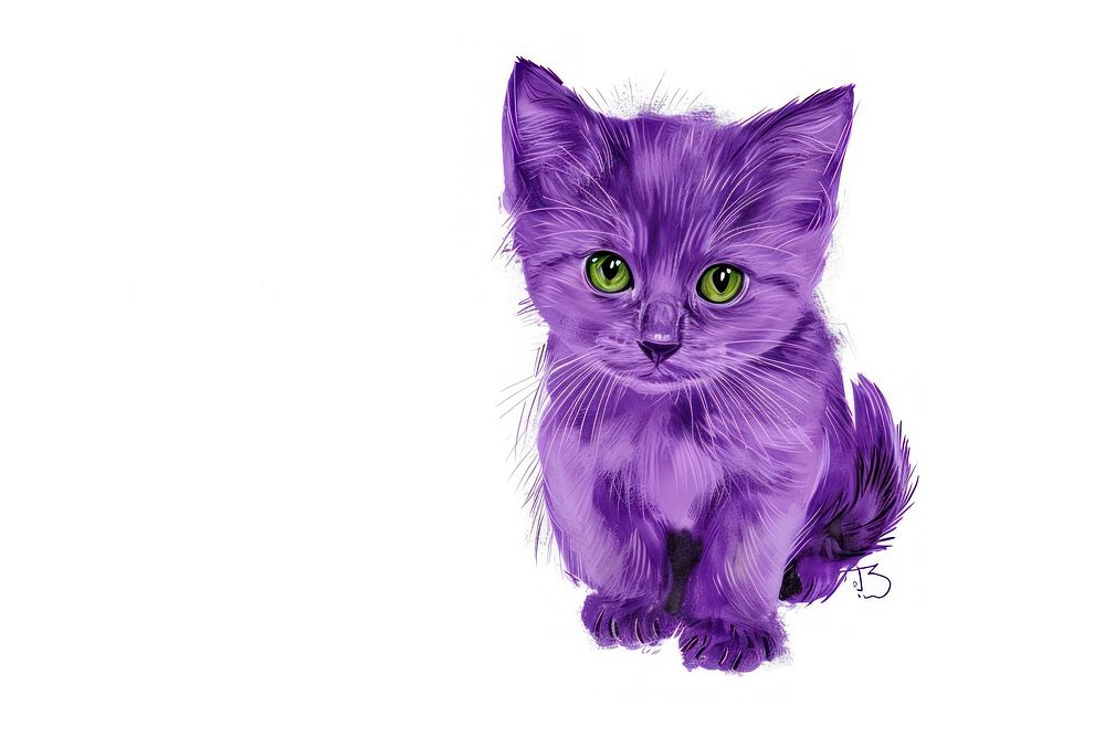 Purple kitten mammal animal cute. AI generated Image by rawpixel.