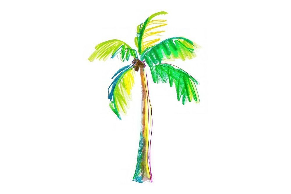 Palm tree plant white background creativity. AI generated Image by rawpixel.