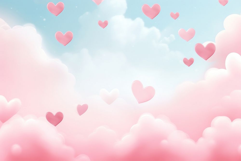 PNG Heart and cloud backgrounds abstract petal. AI generated Image by rawpixel.