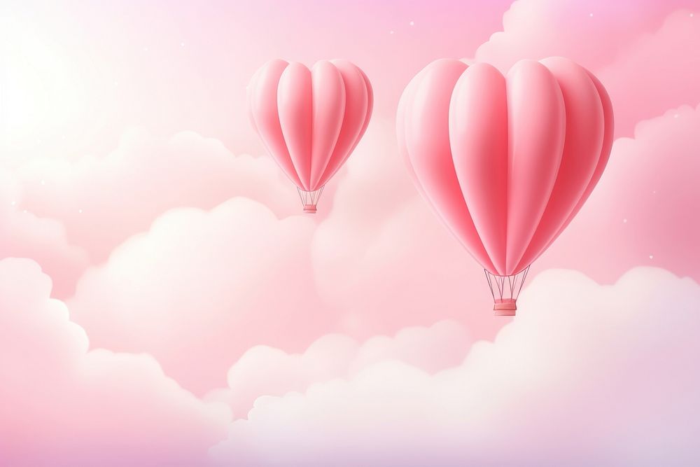 PNG Minimal hot air balloons look like heart backgrounds aircraft cloud. AI generated Image by rawpixel.