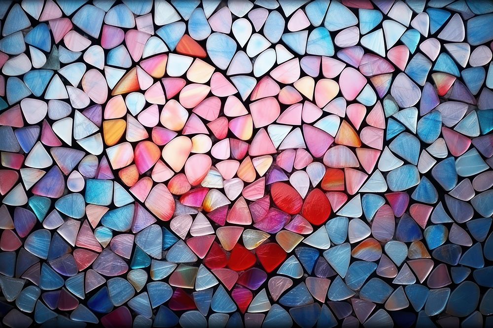 Heart decorative backgrounds mosaic creativity.