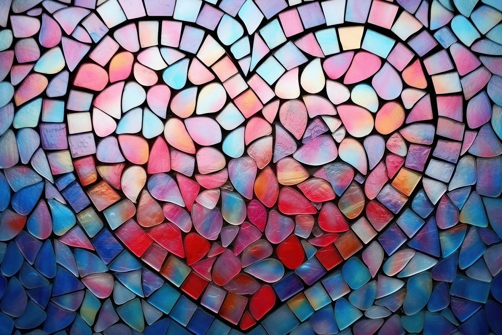 Heart decorative backgrounds mosaic glass.