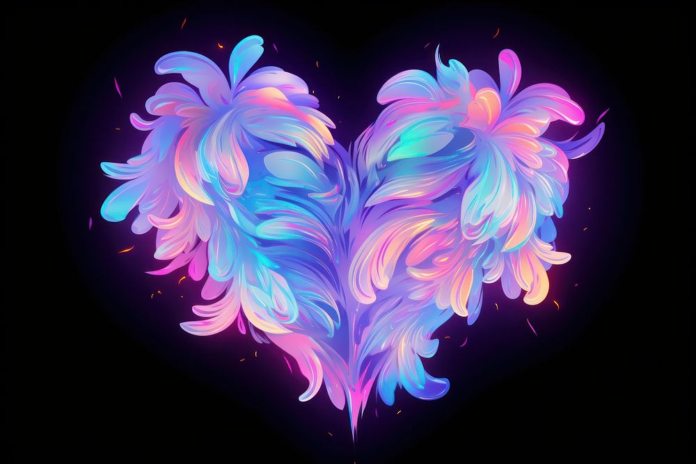 Heart pattern purple neon.