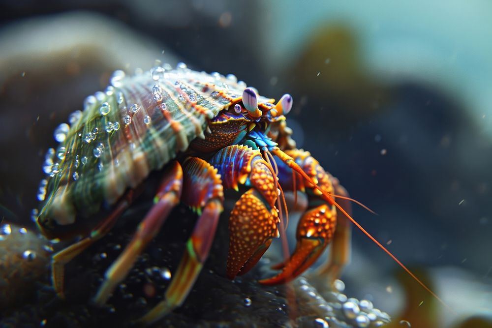 Hermit crab underwater lobster seafood.