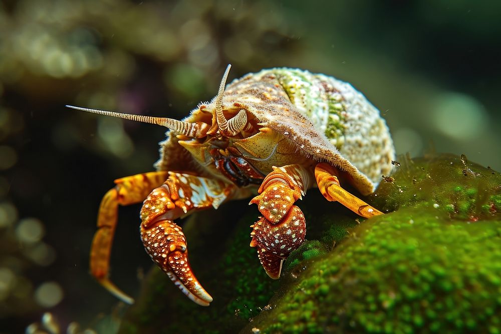 Hermit crab underwater seafood animal.