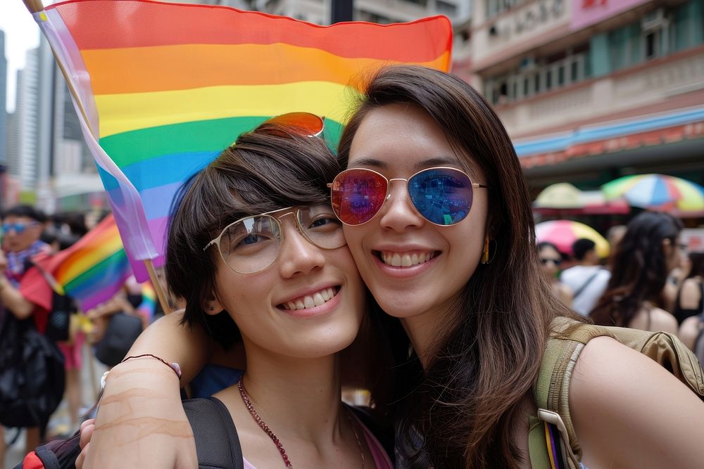 Hong Konger pride parade photography sunglasses portrait.