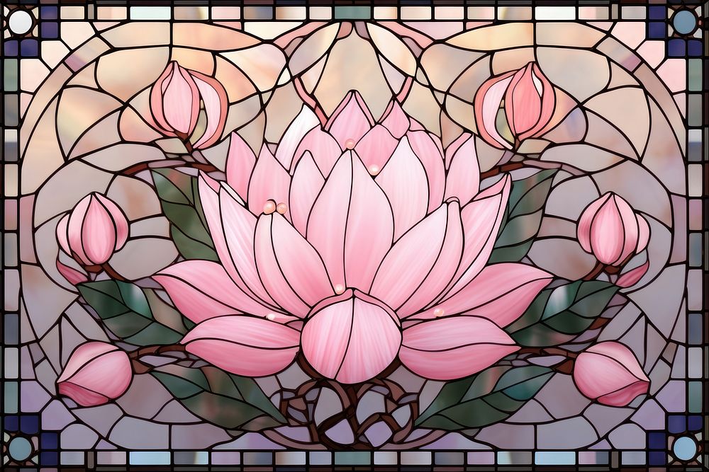 Lotus frame background art glass creativity.