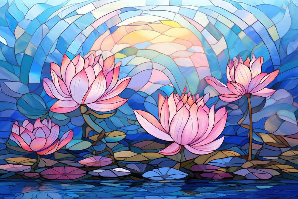 Lotus lake background art inflorescence tranquility.
