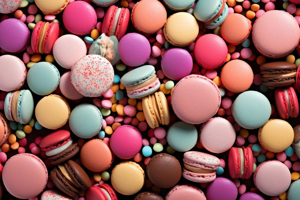  Macarons texture confectionery backgrounds macarons. AI generated Image by rawpixel.