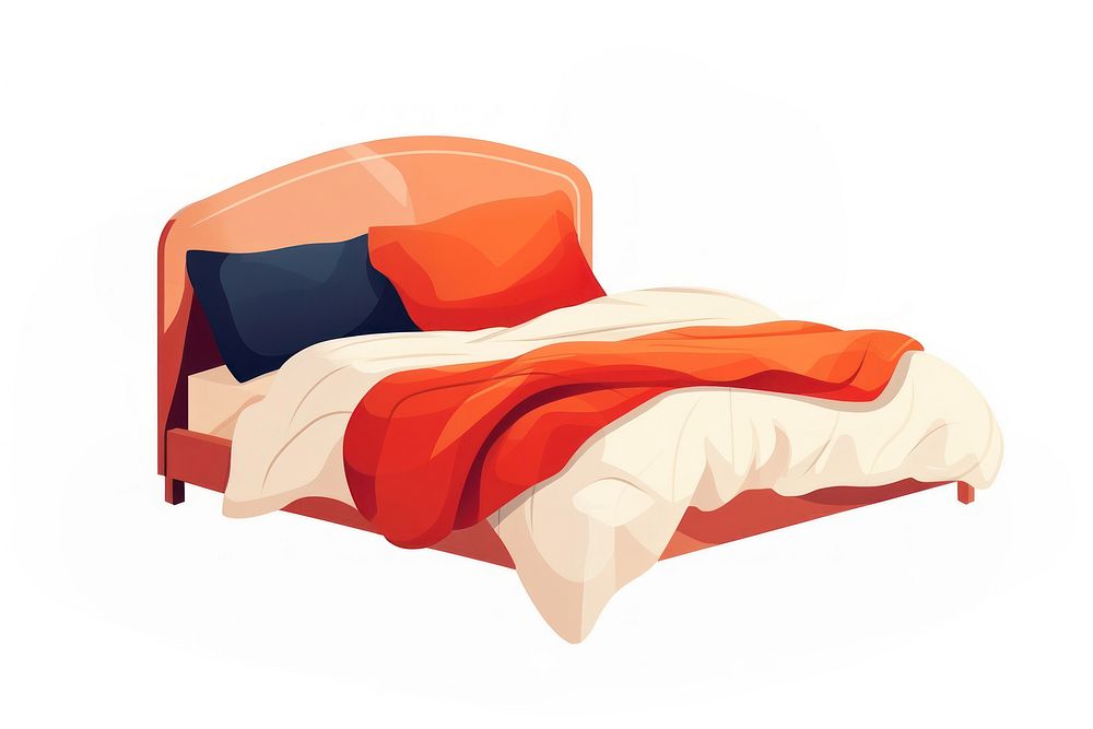 A bed with pillows furniture cushion cozy. AI generated Image by rawpixel.