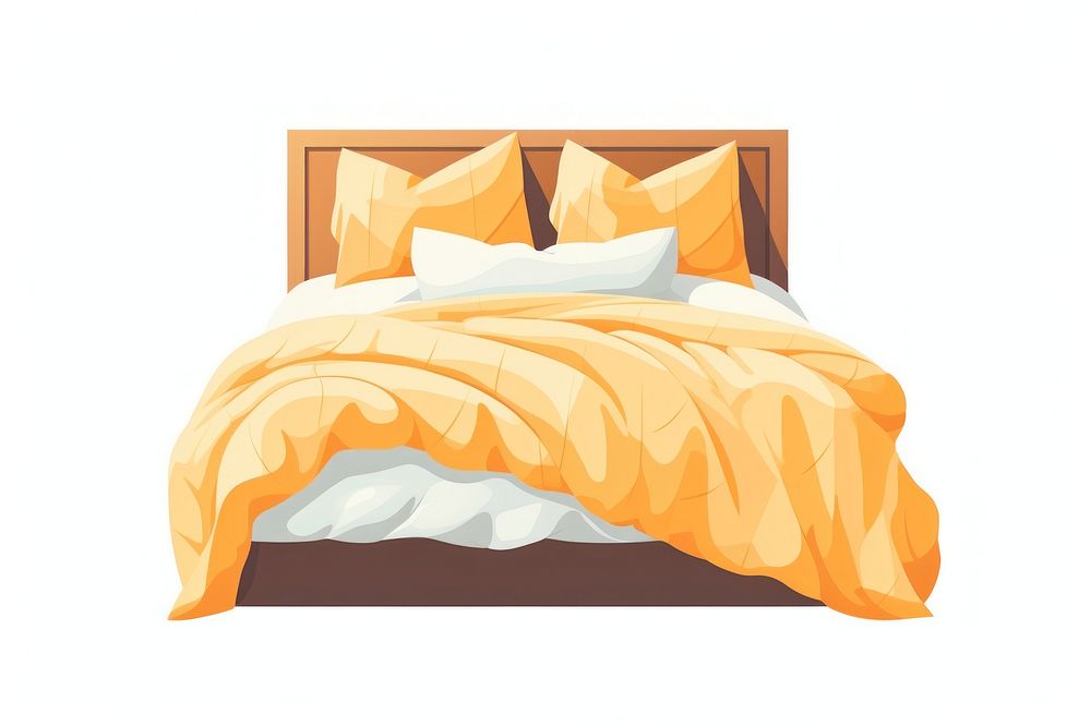 A bed with pillows furniture blanket bedroom. AI generated Image by rawpixel.