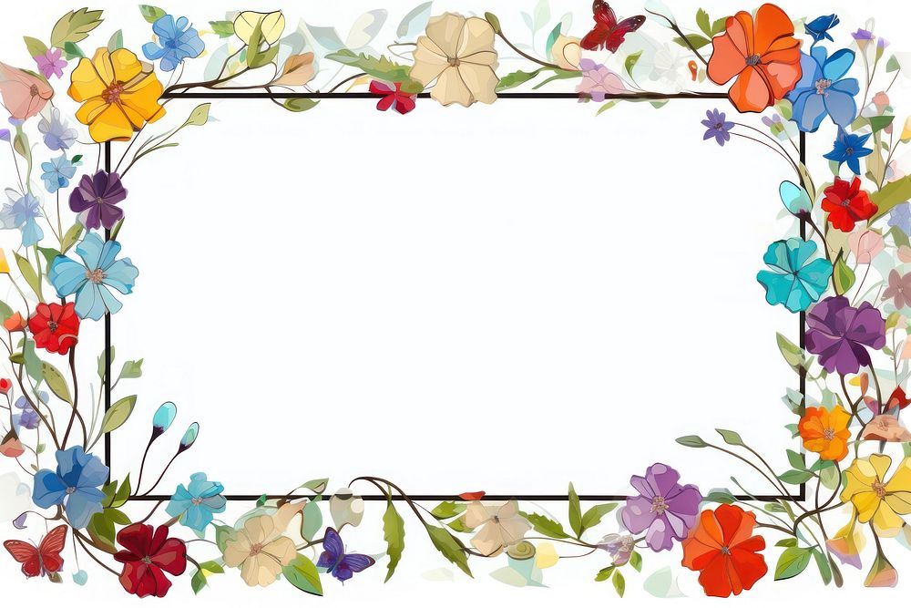 Flowers pattern plant frame. | Premium Photo Illustration - rawpixel