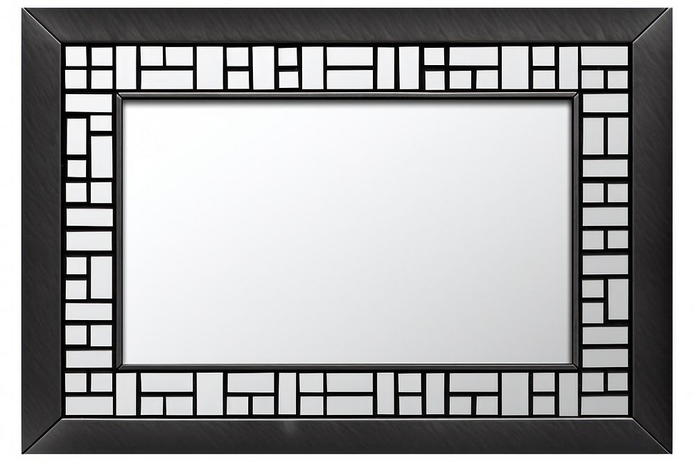 Rectangle mirror frame white background.