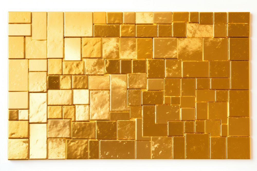 Rectangle gold backgrounds wall.