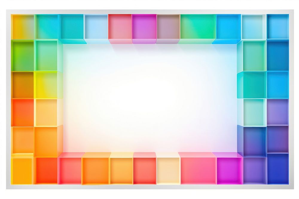 Rectangle backgrounds rainbow frame.