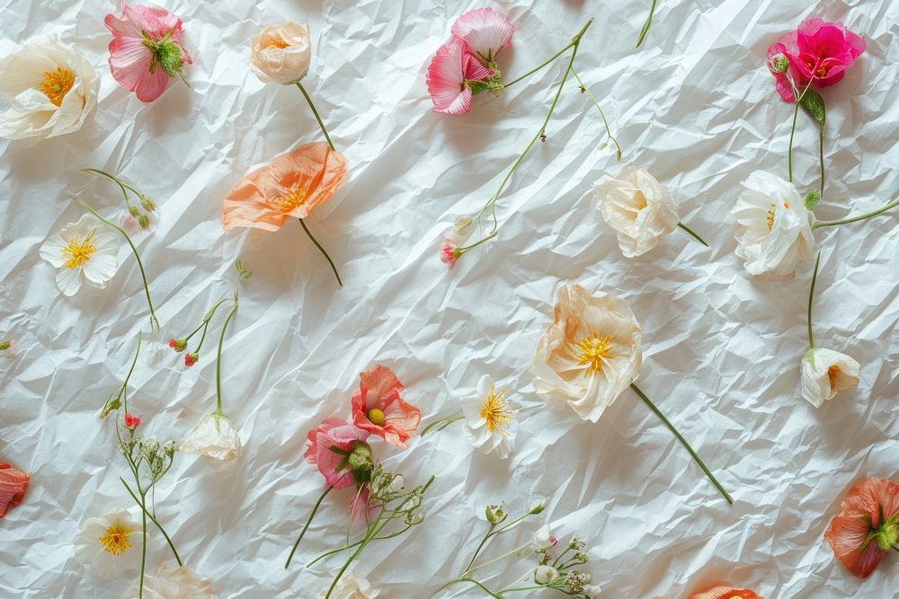 Wrinkled plastic wrap pattern flower backgrounds.