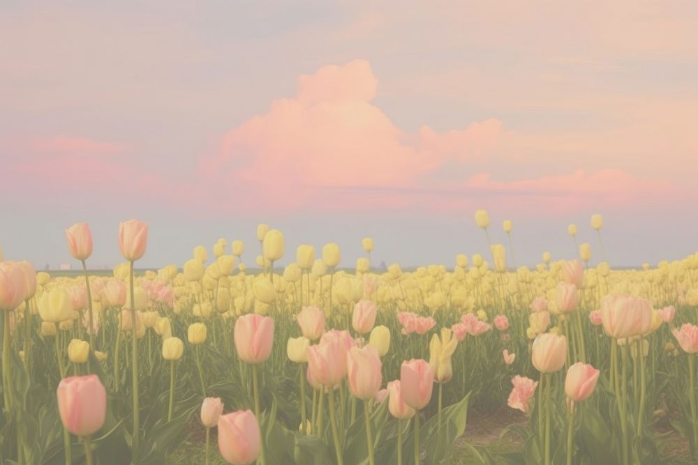 Tulips landscape tulip sky backgrounds.