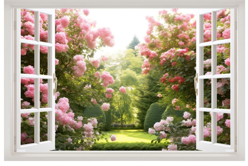 Window view outdoors blossom flower.