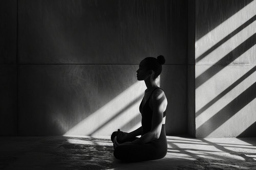 Meditation sports adult yoga. AI generated Image by rawpixel.